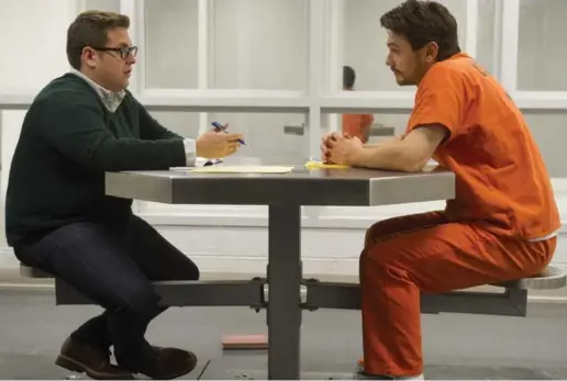 ??  ?? Jonah Hill, left, is a disgraced reporter and James Franco a convict in True Story. The sparks the two actors had in previous films aren’t rekindled in this dreary drama.