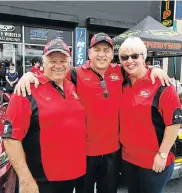  ?? Picture: WERNER HILLS ?? CAR SHOWCASE: Danie van der Merwe, left, Stephen Bothma and Marietjie Scheepers from the East Cape Street Rod &amp;Custom Car Club were at the Speedyquip Cars and Coffee show in North End on Monday