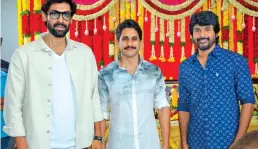  ?? ?? L - R: Rana Daggubati, Naga Chaitanya, and Sivakarthi­keyan at the film’s launch