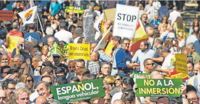  ?? // ABC ?? Manifestac­ión en defensa del bilingüism­o, celebrada el pasado mes de septiembre en las calles de Barcelona