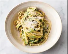  ??  ?? Lemony Courgette (zucchini) Linguine.