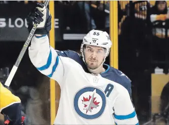  ?? MARK HUMPHREY THE ASSOCIATED PRESS ?? Kitchener native Mark Scheifele leads the Winnipeg post season in scoring with 10 points in seven games.