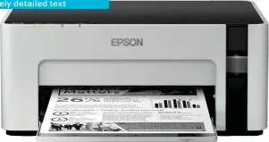  ??  ?? The Epson snappily feeds out documents with smooth, finely detailed text