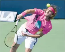  ?? — USA Today Sports ?? Stefanos Tsitsipas of Greece plays a shot against Alexander Zverev of Germany (not shown) in the Rogers Cup tennis tournament at Aviva Centre.