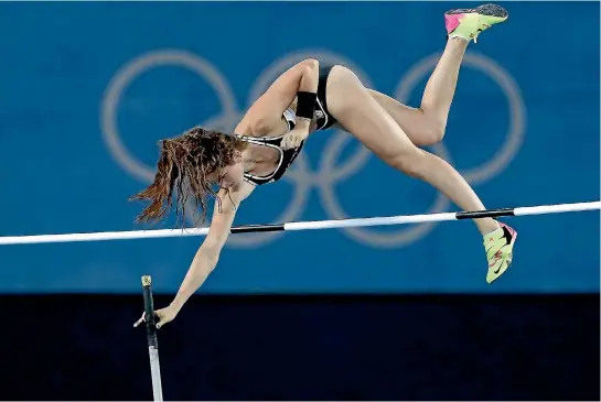  ?? PHOTO: GETTY IMAGES ?? Polve vault sensation Eliza McCartney, here in action at the Rio Olympics, will be competing in Auckland tonight and on Sunday.