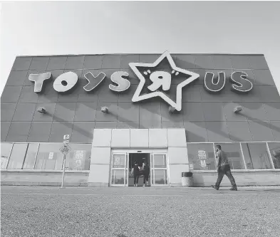  ?? PETER J THOMPSON / NATIONAL POST ?? The Canadian arm of Toys “R” Us, facing pressure from suppliers during the critical buildup to the holiday season, has arranged a US$200-million term loan and a US$300-million revolving credit facility to repay obligation­s.