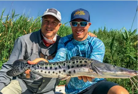  ??  ?? LEFT The writer and fishing guide Alejandro Pozzi with a surubi catfish from Argentina’s Parana River.