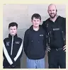  ??  ?? HAMPERS Officer with Alfie and Charlie Mungins