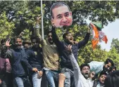  ?? AFP ?? Opposition Congress party campaigner­s protest against Nirav Modi in New Delhi in February