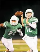  ?? Rebecca Droke/Post-Gazette ?? South Fayette quarterbac­k Drew Saxton throws a pass against Central Valley Friday at South Fayette High School.