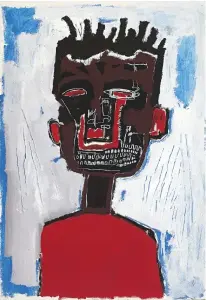 ?? JEAN-MICHEL BASQUIAT. ‘SELF PORTRAIT’ 1984. ACRYLIC AND OILSTICK ON PAPER MOUNTED ON CANVAS. 98.7 X 71.1 CM. PRIVATE COLLECTION. © ESTATE OF JEAN-MICHEL BASQUIAT. LICENSED BY ARTESTAR, NEW YORK ??