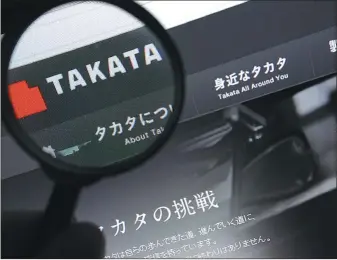  ??  ?? Takata faces tens of billions of dollars in costs and liabilitie­s resulting from almost a decade of recalls and lawsuits.