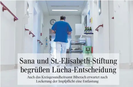  ?? FOTO: PHILIPP SCHULZE/DPA ?? Die meisten Pflegekräf­te in Baden-Württember­g sind von der Pflicht befreit, ab Oktober eine dritte Impfung nachweisen zu müssen.