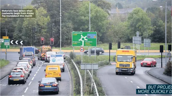  ??  ?? Motorists face delays when roadworks begin from Ainley Top roundabout this month