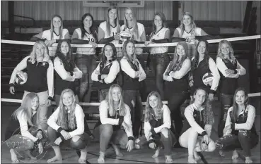  ?? Megan Anderson Photograph­y ?? The 2020 Mullen Volleyball Team pictured above from Front Row left are Samantha Cheever, Kierstin Pike, Jadyn Andersen, Erika Massey, Malia Massey, Ashlyn Simonson; Middle Row: Taylor Svoboda, Jordyn McDowell, Bella Brown, Whitney Jennings, Faith Miller, Shelby Welsh, Alli Loughran; Back Row: Lindey Coble, Michelle Brown, Samantha Moore, Brooke McCully, Kylie Licking, Hanna Marshall.