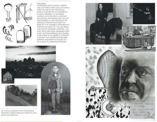  ?? IMAGES: CITY LIGHTS BOOKS ?? Writer Sesshu Foster and artist Arturo Romo sought to challenge the dominant narrative of East Los Angeles history through fiction and the subjectivi­ty of individual perspectiv­e. Thus their insertion of the fictional East Los Angeles Dirigible Air Transport Lines into “ELADATL.”