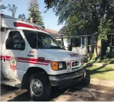  ?? ANDREA HILL ?? Emergency services were called to a fire on Avenue F North about 2:30 a.m. Friday, and found the body of an adult inside the home.