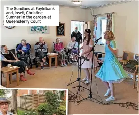  ??  ?? The Sundaes at Foylebank and, inset, Christine Sumner in the garden at Queensferr­y Court