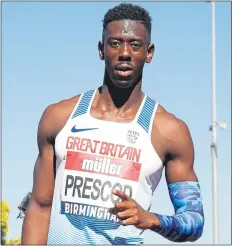  ??  ?? Reece Prescod defended his 100m title yesterday