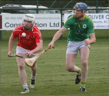  ??  ?? Ciarán Dwyer of Fethard wins the ball in this tussle from Kevin Reid of Brothers Pearse.