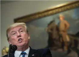  ?? FOTO: LEHTIKUVA/AFP/BRENDAN SMIALOWSKI ?? HåRD RETORIK. – Militära lösningar är nu på plats, redo att avfyras, om Nordkorea skulle agera oklokt, säger USA:s president Donald Trump.