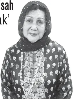  ?? — Gambar Bernama ?? MASIH LAGI CANTIK: Seniwati Salmah Ahmad terkenal dengan lakonannya dalam tiga siri Pontianak (1957-1958) arahan BN Rao.