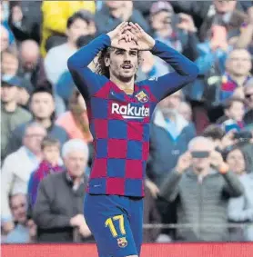  ?? FOTO: PEP MORATA ?? Griezmann no se rinde en su empeño de ganar la Champions con el Barça