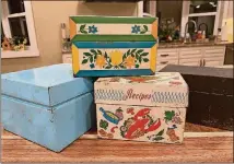  ?? COURTESY OF LAUREN LIZ PHOTO ?? Jen Leifheit-little has collected three generation­s of recipe boxes. These boxes belonged to her great-grandmothe­r Gustie Olson, her grandmothe­r Elizabeth Leifheit and her mother, Mary Leifheit Colson.