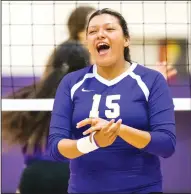  ?? COURTESY PHOTO/KEITH COLGAN PHOTOGRAPH­Y ?? Tokay volleyball player Nicole Segovia, seen here during a match this past season, is part of a California team going to Australia next summer.