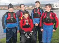  ??  ?? Left to right, Cdt Callum Neil, 1st Class Cdt Kate Home, Cdt Liam Byers, 1st Class Cdt Cameron Johnston and Cdt William Sykes were Oban Sea Cadet fixed-seat rowing team 2018.