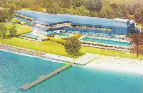  ?? VISUALISIE­RUNG: SCHAUER & CO ?? Die Therme Lindau wird sechs Millionen Euro teurer als gedacht, davon muss zwei Millionen die Stadt Lindau bezahlen.