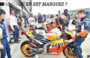  ??  ?? 1 Sa chute au Texas mise à part, Marquez n’a jamais quitté les deux premières marches du podium depuis l’ouverture du championna­t.