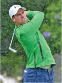  ??  ?? Castle’s Alex Gleeson pictured in action in South Africa recently, won the best gross in the TaylorMade Winter Series at Portmarnoc­k Hotel & Golf Links