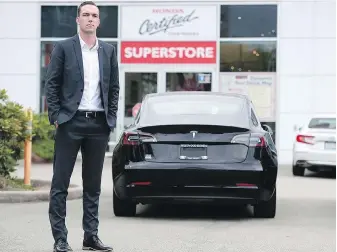  ?? JASON PAYNE, PNG ?? A $25,000 price point is more than a typical gas-powered used car, but it’s the “sweet spot” where buyers can justify getting an EV, says Rysam McIver, general manager at Westwood Honda in Port Moody.