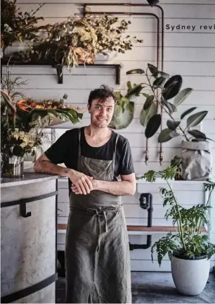  ??  ?? Above: Paperbark chef Joey Astorga. Above left: saltbush crackers with aïoli and crisp saltbush.