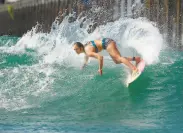  ?? Gary Kazanjian / Associated Press ?? American Carissa Moore hopes to catch the wave in Tokyo as surfing makes its Olympic debut.