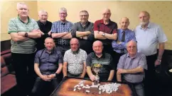  ??  ?? Players from St Bede’s ‘B’ and Millbrow ‘B’ ahead of the Battle of Britain Cup Final in the Widnes Domino League.