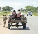  ?? PHOTO: HERBERT RACHUENE ?? A donkey cart is seen on the old Seshego road adjacent to Madiba Park and Lesedi Park on the outskirts of the city.