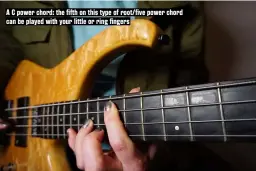  ??  ?? A C power chord: the fifth on this type of root/five power chord can be played with your little or ring fingers