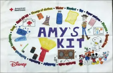  ?? AMY MAYER — AMERICAN RED CROSS VIA AP ?? This 2015 photo provided by the American Red Cross shows a decorated pillowcase to hold emergency supplies as part of The Pillowcase Project. The Pillowcase Project teaches children coping skills to help them deal with an emergency situation and also offers tips and tools to help them prepare for emergencie­s.