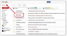  ??  ?? Click this red arrow to see your Gmail contacts