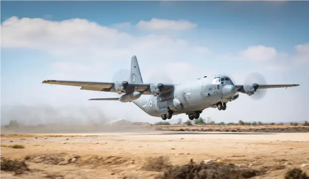  ?? (IDF) ?? A C-130 Super Hercules. The aircraft can transport soldiers, gear, and water, and it can also be used to drop pamphlets of the type Israel has been dropping over Gaza to warn people to evacuate or to offer rewards for help finding hostages.