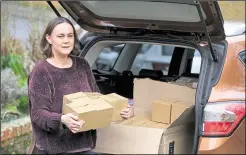  ?? ?? Caroline Herman delivers period boxes to the foodbank