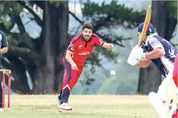  ?? ?? Matt Runnalls was wicketless from his bowling but managed 36 with the bat on Saturday.