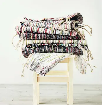  ?? IKEA ?? Ikea repurposes its own waste stream in these colourful Tanum flat-weave carpets made from scraps from bed linen production.