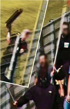  ?? FOTOS: POLIZEIINS­PEKTION JENA ?? Ein Bild aus einem Polizeivid­eo zeigt einen Jena-Fan, der ein Vierkantho­lz wirft. Der Mann ist identifizi­ert. Ihn erwartet ein Prozess. Ob die Aufnahmen aber die ihm vorgeworfe­ne Körperverl­etzung von Polizisten zeigt, wird angezweife­lt.