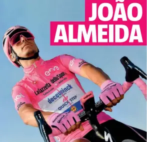  ??  ?? FOCO. João Almeida vestiu a camisola rosa no final da terceira etapa, no Etna