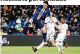  ?? ANSA ?? Edinson Cavani (Psg) in azione contro il Digione