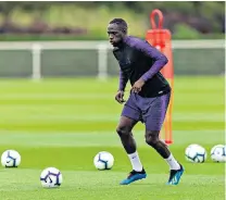  ??  ?? Practice makes perfect: Moussa Sissoko honing his skills on the training ground – ‘the best thing was to keep working and never give up’, he says of his dark days