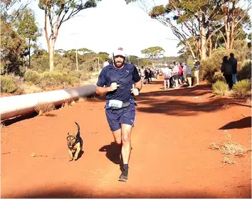  ?? — AFP photo ?? Photo shows Stormy competing in the Goldfields Pipeline marathon near Kalgoorlie.